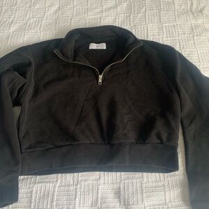 Tna Black Fleece Half-Zip Sweater